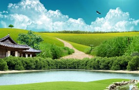 农家风景PSD素材下载